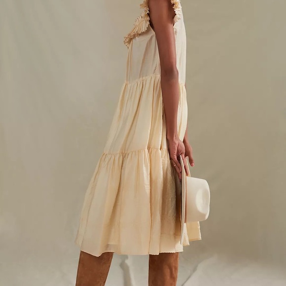 ANTHROPOLOGIE COREY LYNN CALTER RUFFLED MIDI DRESS-SIZE S - Picture 3 of 7